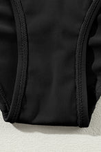 Load image into Gallery viewer, Black Contrast Trim Colorblock U Neck One Piece Swimwear