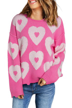 Load image into Gallery viewer, Bonbon Pearl Beaded Heart Drop Shoulder Sweater