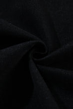 Load image into Gallery viewer, Black Plaid Sleeve Frayed Hem Hooded Denim Jacket