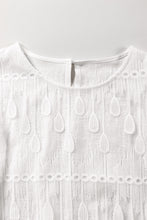 Load image into Gallery viewer, Beige Embroidered Mesh Flounce Sleeve Blouse