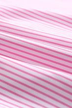 Cargar imagen en el visor de la galería, Pink Smocked Cuffed Striped Boyfriend Shirt with Pocket