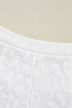 Cargar imagen en el visor de la galería, White Leopard Jacquard Quarter Zip Tee and Shorts Set