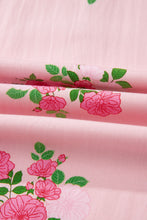 Cargar imagen en el visor de la galería, Pink Notched Neck Flutter Short Sleeve Floral Print Maxi Dress