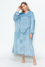 Load image into Gallery viewer, Double Take Full Size Pocketed Hooded Midi Lounge Dress