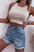 Cargar imagen en el visor de la galería, Ashleigh Blue Rhinestone Embellished Denim Shorts