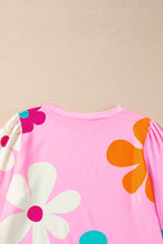 Cargar imagen en el visor de la galería, Rose Cute Flower Print Bracelet Sleeve Top