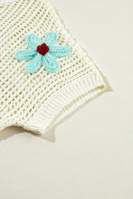 Load image into Gallery viewer, White Crochet Flower Hollow-out Sweater T Shirt