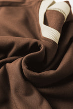 Load image into Gallery viewer, Coffee Color Contrast Loose Pullover and Lace-up Waist Skort Set