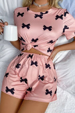 Load image into Gallery viewer, Pink Bow Printed Short 2pcs Lounge Set