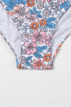 Cargar imagen en el visor de la galería, Pink Drawstring Ruched Floral Swim Dress