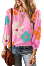 Cargar imagen en el visor de la galería, Rose Cute Flower Print Bracelet Sleeve Top