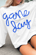 Load image into Gallery viewer, White Tinsel Game Day Drop Shoulder Graphic Sweatshirt