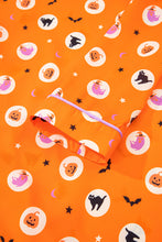 Load image into Gallery viewer, Orange Halloween Print Lapel Shirt Long 2pcs Pajama Set