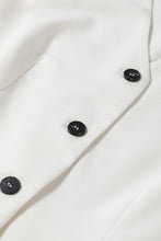 Cargar imagen en el visor de la galería, White Solid Color Button up V Neck Suit Vest