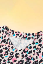 Load image into Gallery viewer, Brown Leopard Print V Neck Batwing Sleeve Plus Size Top