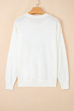 Load image into Gallery viewer, White Sequined GAME DAY Graphic Round Neck Sweater