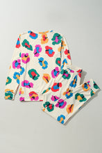 Load image into Gallery viewer, Apricot Leopard Print Long Sleeve Top and Skinny Pants Lounge Set