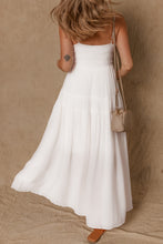 Load image into Gallery viewer, White Spaghetti Straps High Waist Elegant Long Dress