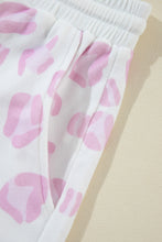 Load image into Gallery viewer, Pink Leopard Print Long Sleeve Top Plus Size Shorts Set