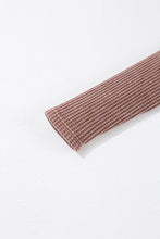 Load image into Gallery viewer, Coffee Waffle Knit Fringed High Low Loose Top