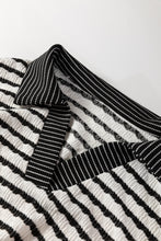 Load image into Gallery viewer, White Stripe Collared Pullover Top and Drawstring Pant Set