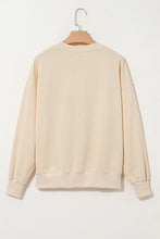 Load image into Gallery viewer, Apricot THANKS Chenille Embroidered Drop Shoulder Graphic Sweatshirt