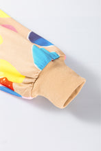 Load image into Gallery viewer, Khaki Multicolor Leopard Printed Drop Shoulder Pullover Sweatshirt