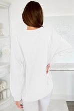 Load image into Gallery viewer, White Tinsel Game Day Drop Shoulder Graphic Sweatshirt