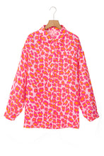 Cargar imagen en el visor de la galería, Rose Leopard Printed Button Up Loose Shirt