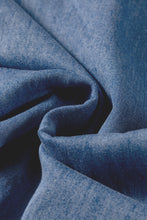 Cargar imagen en el visor de la galería, Dusk Blue Tiered Raw Edge Ruffled Plus Size Wide Leg Denim Pants