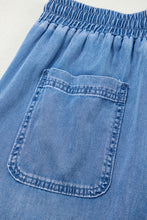 Load image into Gallery viewer, Beau Blue Drawstring Elastic Waist Pocketed Loose Denim Pants