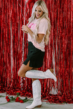 Cargar imagen en el visor de la galería, Pink Valentines Shiny XOXO Graphic T-shirt