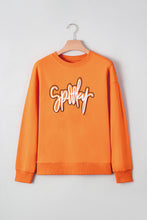 Load image into Gallery viewer, Grapefruit Orange Spooky Graphic Halloween Crew Neck Holiday Sweatshirt