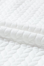 Cargar imagen en el visor de la galería, White LOVE Chenille Embroidered Cable Knit Pullover Sweatshirt