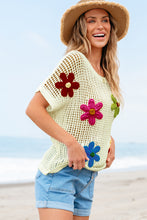 Load image into Gallery viewer, White Crochet Flower Hollow-out Sweater T Shirt