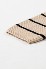 Cargar imagen en el visor de la galería, Black Stripe Shawl Neckline Open Cardigan with Pockets
