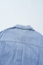 Load image into Gallery viewer, Khaki Plaid Patchwork Buttoned Oversized Denim Jacket