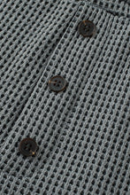 Load image into Gallery viewer, Laurel Green Waffle Knit Buttoned Top and Drawstring Shorts Set
