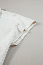 Load image into Gallery viewer, Beige Plus Size Textured Collared Top and Pants Set