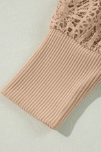 Cargar imagen en el visor de la galería, Parchment Lace Patchwork Ribbed Knit Open Front Duster Cardigan