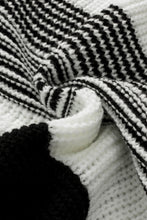 Load image into Gallery viewer, Black Curvy Girl Mixed Striped Print Ruffled Sweater Vest