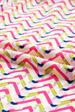 Load image into Gallery viewer, Multicolour Chevron Print Ruffled Sleeve Blouse