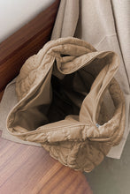 Load image into Gallery viewer, Nude Beige Quilted Zipper Large Shoulder Bag