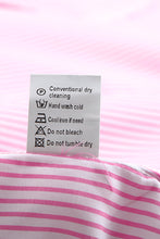 Cargar imagen en el visor de la galería, Pink Smocked Cuffed Striped Boyfriend Shirt with Pocket