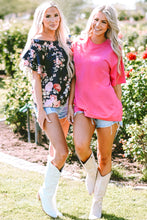 Load image into Gallery viewer, Blue Ruffle Off Shoulder Flounce Sleeve Floral Blouse