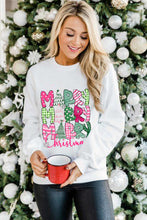 Load image into Gallery viewer, Beige MERRY Christmas Printed Drop Shoulder Pullover Sweatshirt