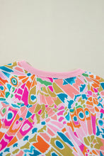 Load image into Gallery viewer, Pink Abstract Printed Drop Shoulder Loose Sweatshirt