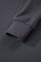 Load image into Gallery viewer, Dark Grey Varsity Striped Detail Drop Shoulder Oversized Sweatshirt