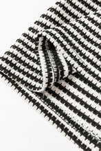 Load image into Gallery viewer, Black Stripe Round Neck Drop Shoulder Long Sleeve Top