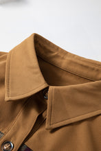 Load image into Gallery viewer, Khaki Plaid Patchwork Long Sleeve Shirt Mini Dress